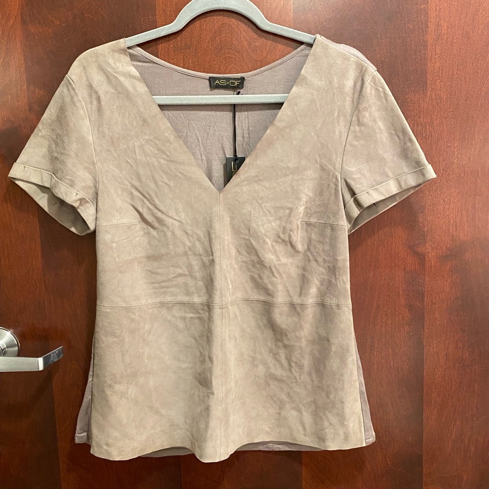 Brown suede top